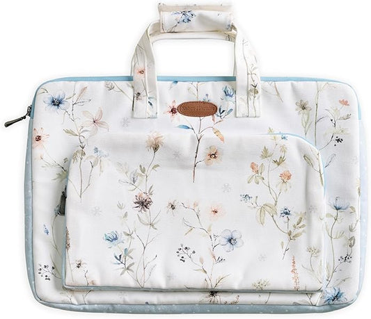 Maison d'Hermine Laptop Bag with Pocket Upto 15.5 inch Stain and Water Repellent Cotton Canvas Spring Summer (Ice Florals)