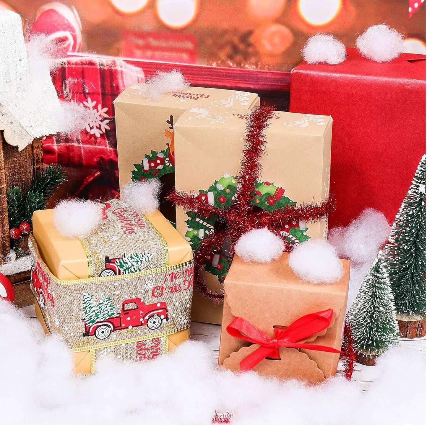 Shappy Christmas Fake Snow | 165.79 Ounce Fluffy White Cloud Fiber for Indoor Decor