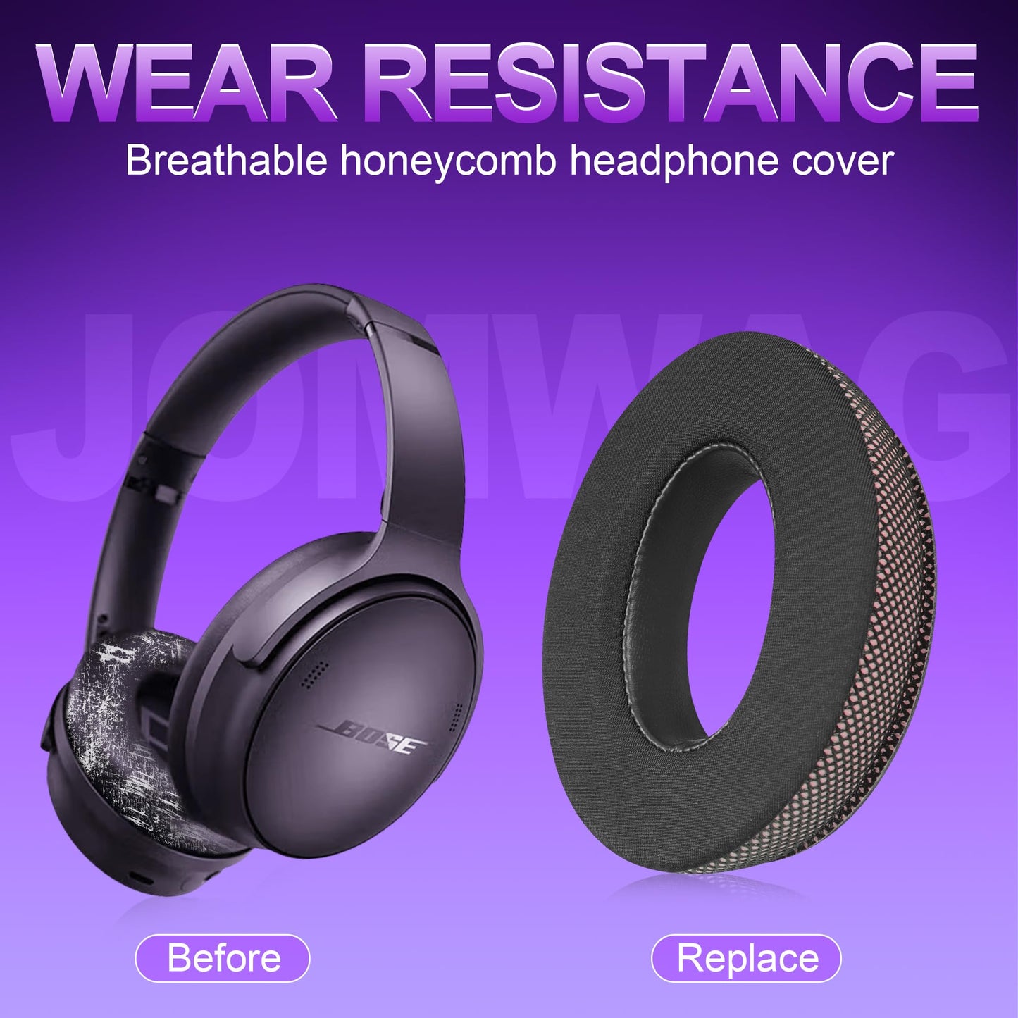 Ice Gel Headphones Replacement Ear Pads for Bose qc45 Replacement Ear Pads - qc35&qc35 ii Replacement Ear pads/qc25 Replacement Ear Pads - Black/Orange