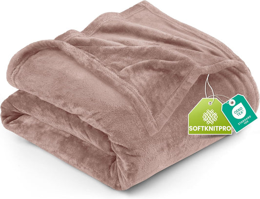 Utopia Bedding Fleece Blanket - Luxury Rose Pink 300GSM Soft Microfiber | Queen Size (90x90 Inch)