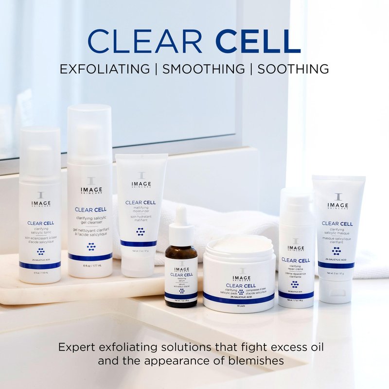IMAGE Skincare, CLEAR CELL Clarifying Salicylic Masque, Exfoliating Kaolin Clay Facial Mask with Mattifying Effect, Targets Acne Prone Skin, 2oz