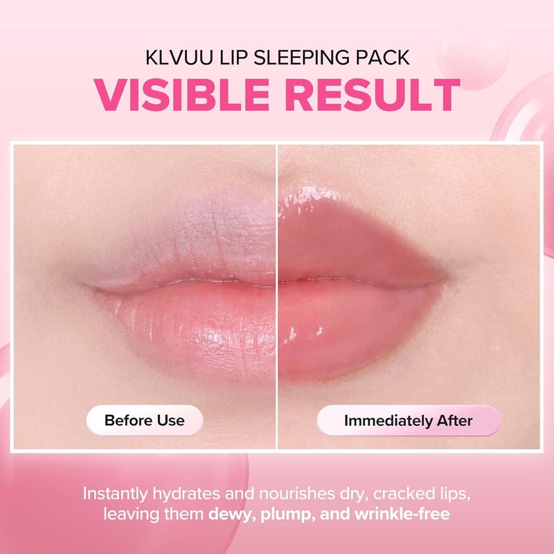 Klavuu Lip Mask – Overnight Hydrating Korean Lip Balm for Dry, Chapped Lips | Berry Exfoliating Treatment (0.7oz)