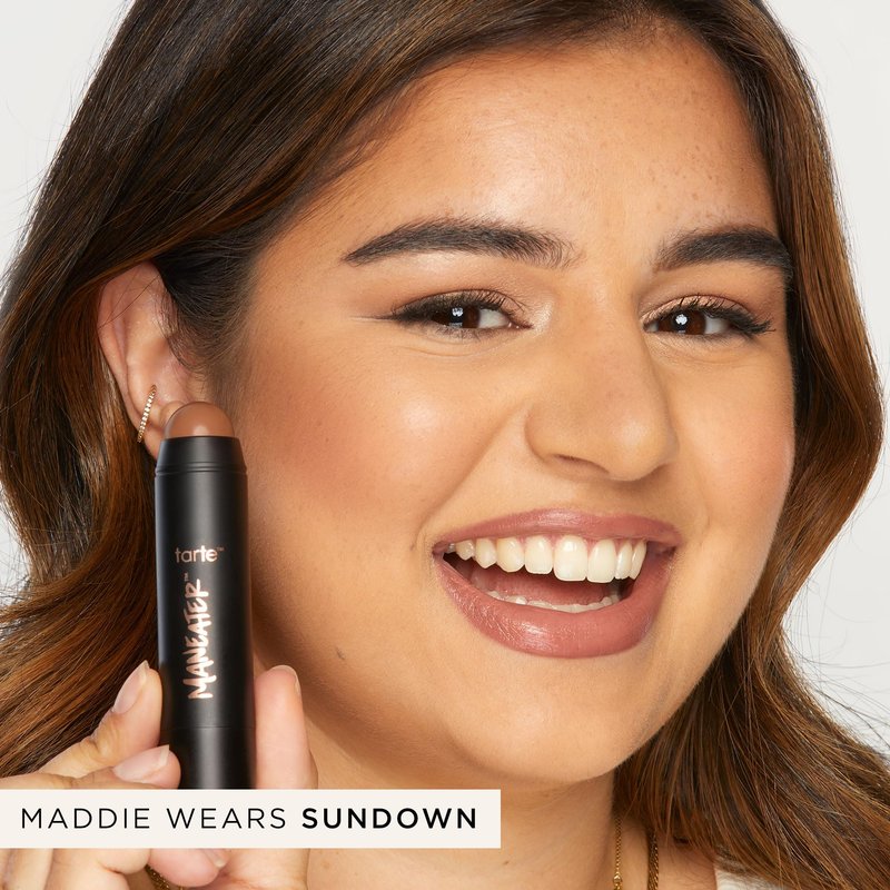 tarte maneater silk stick bronzer – Buildable Lightweight Cream Bronzer, Natural Matte Finish, Vegan & Cruelty-Free, full size, sundown