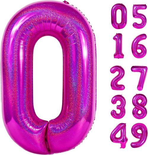 Laser Hot Pink Number Balloon - 40 Inch 0 Balloon for Birthday Celebrations | Party Supplies for Women