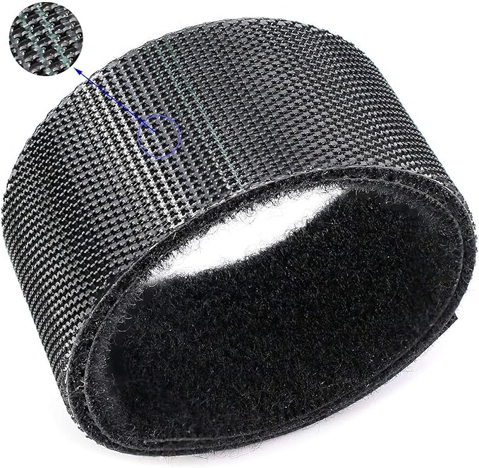 Saisn Reusable Fastening Tape Cable Ties 3/4 Inch Double Side Hook Roll (25 Yard, Black)