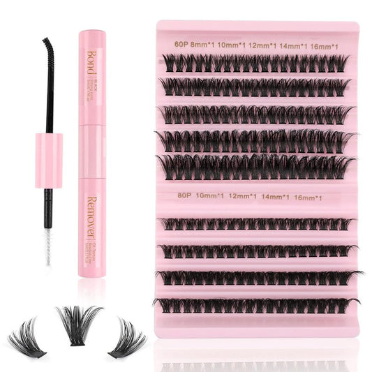 Eyelash Extension Kit - 167 Pieces DIY Individual Eyelashes | D Curl 8-16mm with Bond & Remover