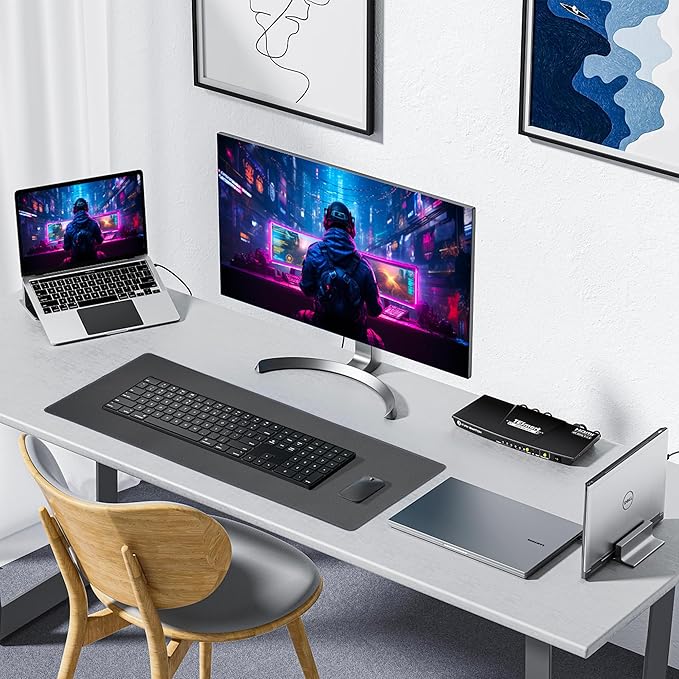 ALOANES Waterproof Mouse Pad with Durable Stitched Edge, Gaming Keyboard, Non-Slip Rubber Base Mouse Mat, Desk pad for Gamer, Office& Home, Dark Gray Mousepad XL(31.50"x11.81"x0.12")