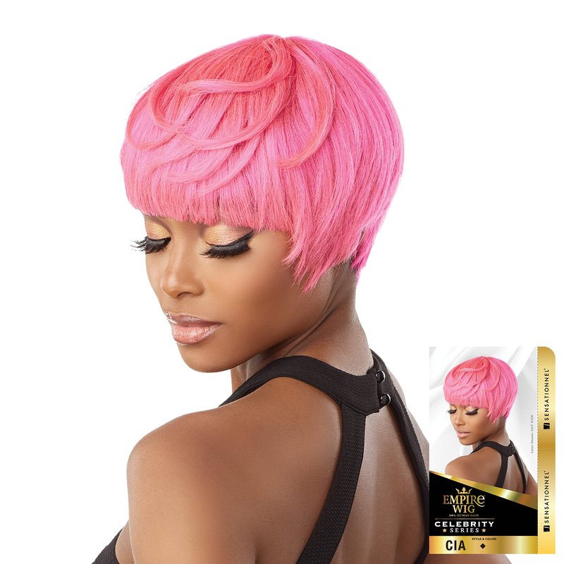 Sensationnel Empire Human Hair Wig - Cia Celebrity Inspired Collections Pre-Styled Salon Cut Hair (1B OFFBLACK)
