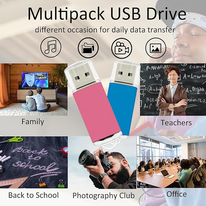 16GB USB Flash Drive 20 Pack Nicepicten FAT32 USB Thumb Drive Memory Stick Jump Zip Drive USB 2.0 Flash Drives 16GB with Lanyard & Label (Mixcolor)