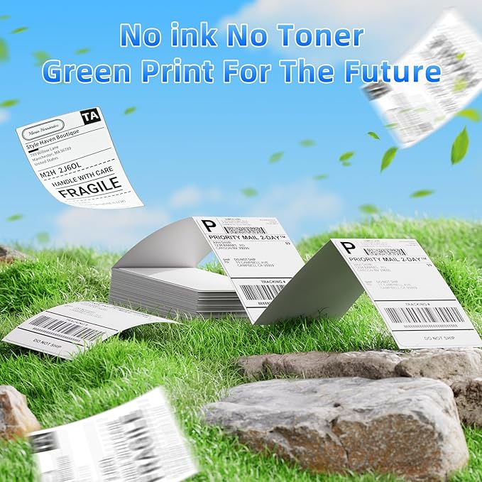 Omezizy 4x6 Thermal Labels, Pack of 100 4x6 Fold Thermal Labels - Compatible with JADENS, ASprink, Phomemo, Rollo, Zebra, Omezizy and Other Thermal Printers