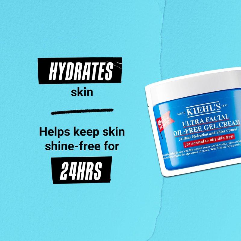 Kiehl's Ultra Facial Oil-Free Moisturizer, Shine-Reducing Gel Cream for Oily to Normal Skin, Hydrates Skin for 24 Hours, Visibly Minimizes Pores, Non-comedogenic, Fragrance-free - 0.95 fl oz