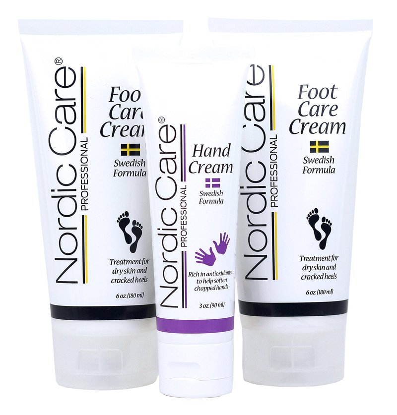 Nordic Care Foot Care Cream (2 pack) + Hand Cream | Hydrates and Treats Severely Dry Feet & Cracked Heels | Urea & Glycerin Relieves Itchy Dry Skin