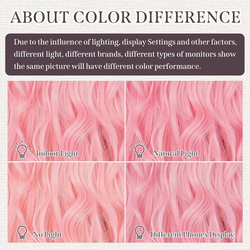 Long Wavy Pink Wig - 26 Inch Synthetic Lace Front Wig for Women | Natural Looking, Pre Plucked, Glueless