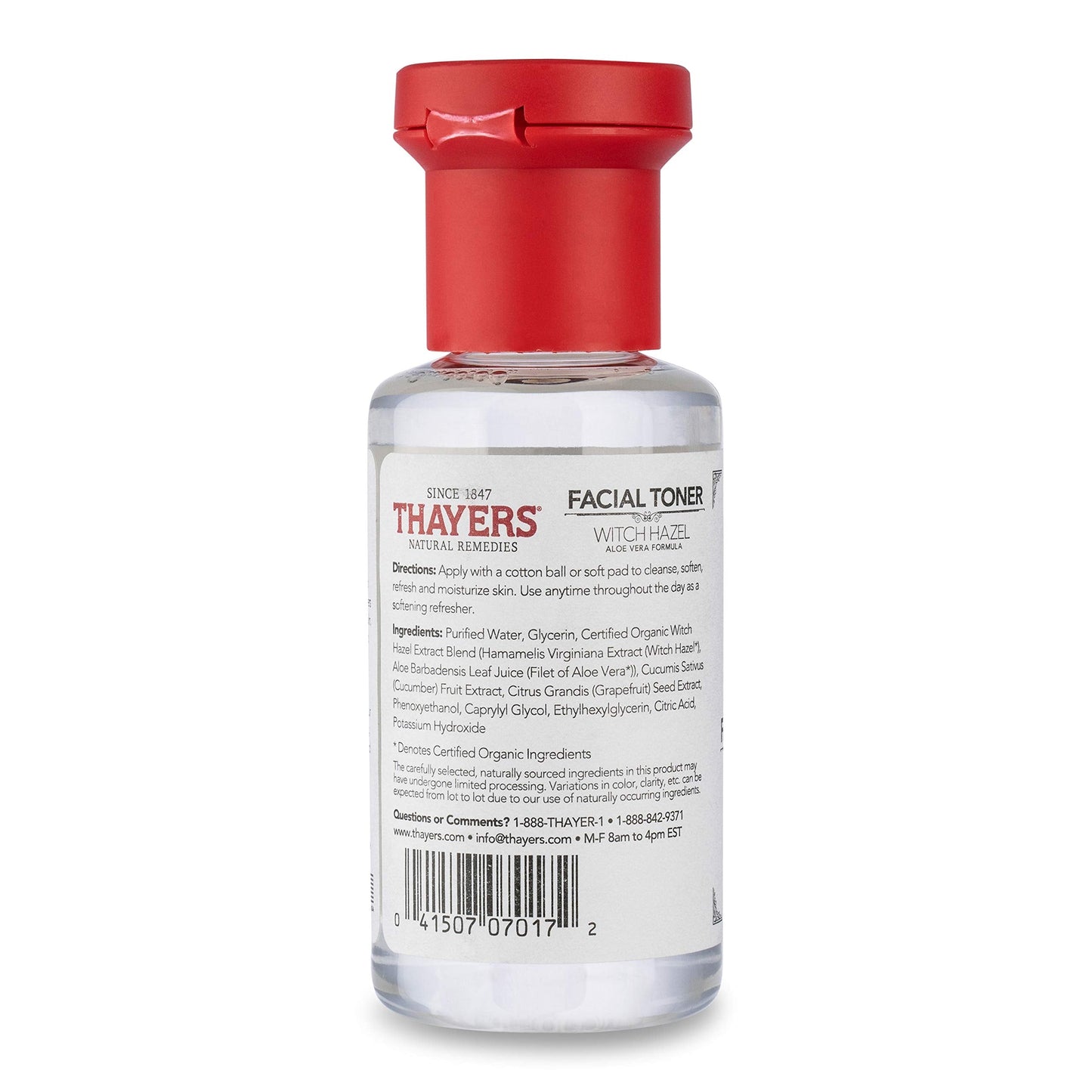 THAYERS Alcohol-Free Witch Hazel Facial Toner with Aloe Vera, Cucumber, Trial Size, 3 Ounce (Pack of 4)