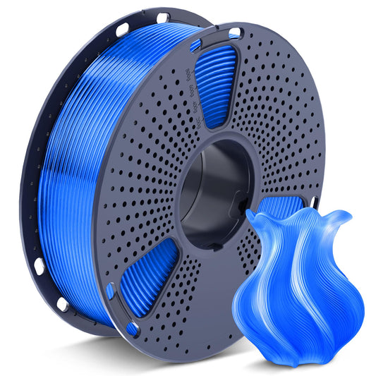 SUNLU 3D Printer Filament PETG Filament 1.75mm, Less Stringing Good Layer Adhesion High Toughness, PETG Filament 1.75 ±0.02mm, 1kg Spool(2.2lbs), Transparent Blue