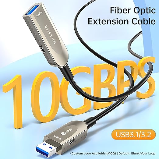 biaze Active Optical USB 3.0 Extension Cable Fiber Optic Type A Male to Female USB Extension Cord USB Extender 5Gbps Data Transfer for Webcam,Gamera, USB Hub, Keyboard, Hard Drive, Printer(50ft)