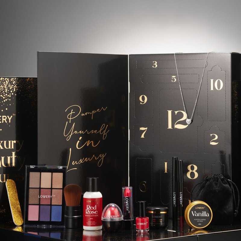 Birthday Gifts for Her, Beauty Treasures 12 Day Makeup Gift Set - Birthday Gift Box With Women's Skincare and Makeup Surprises - Gifts for Women with Unique Surprises