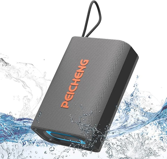 PEICHENG Speaker, Portable Wireless Bluetooth Speakers, Waterproof Loud Stereo Sound with RGB Lights TWS Paire Long Playtime for Home/Party/Outdoor, Electronic Gadgets (1PCS, Gray)
