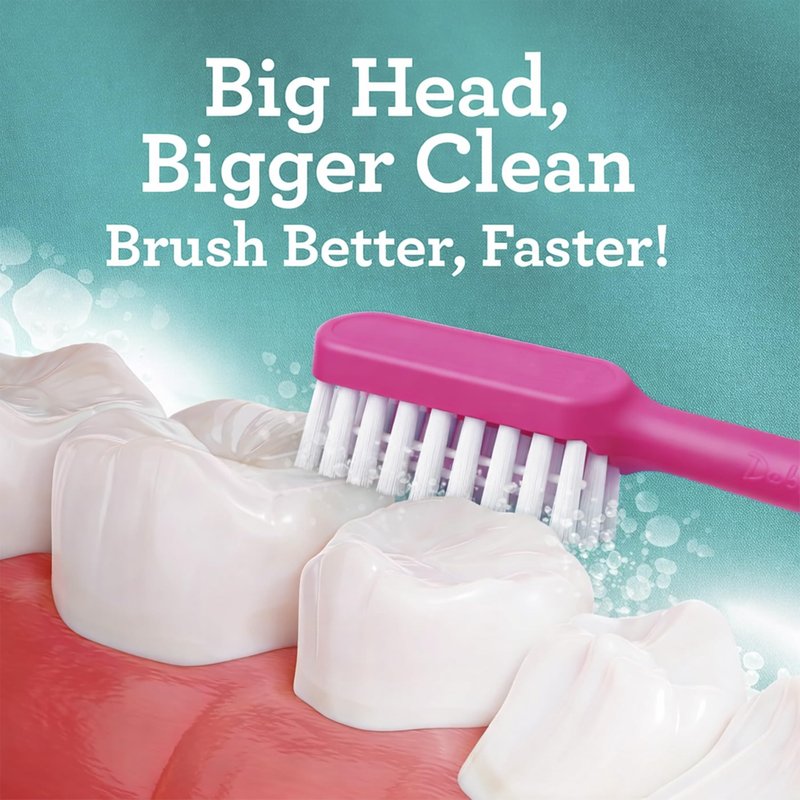 Big Mouth Manual Tooth Brush - Wide Head Soft Toothbrushes for Adults - Premium Quality Large Head Soft Bristle Toothbrush for Maximum Coverage, Designed for Ages 12 and Up, Efficient Brushing (4)