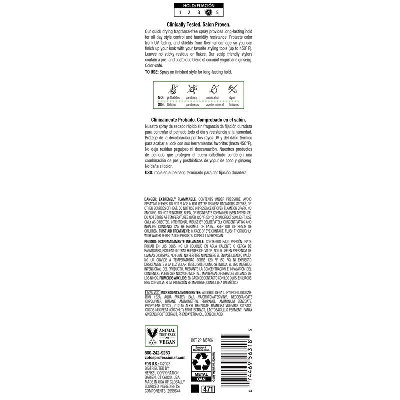 Biotera Firm Hold Hairspray - Fragrance-Free Styling Spray with UV & Heat Protection, Provides Long-Lasting Hold with No Flaking, Adds Shine, Sulfate-Free, Color-Safe, Vegan, 50 VOC, 9 Fl Oz