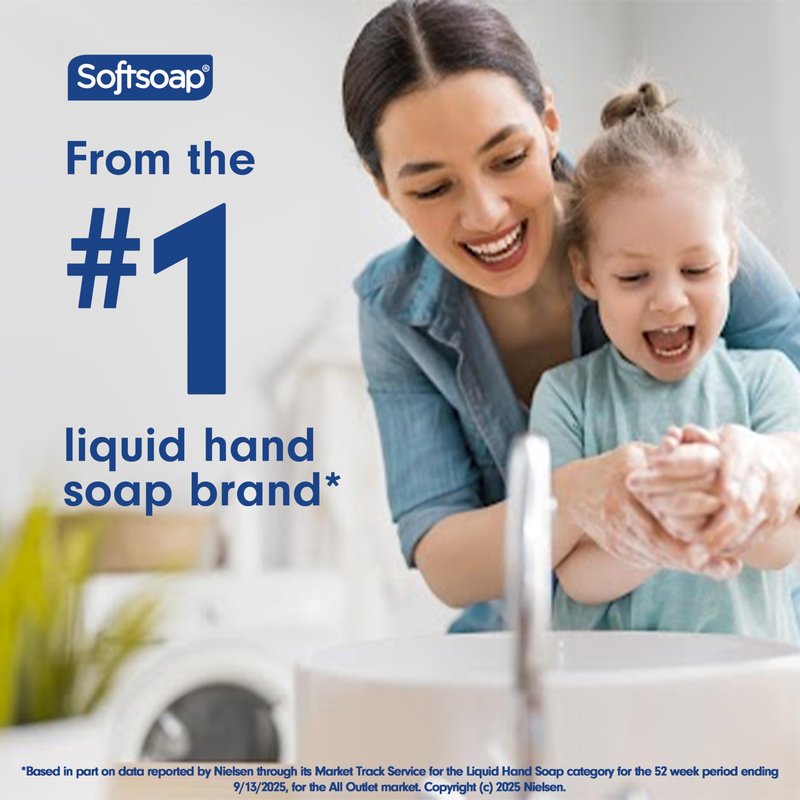 Softsoap Antibacterial Hand Soap Liquid Refill, Crisp Clean, 50oz, Bathroom Soap, Bulk Soap, Moisturizing, Pack of 6 (US05261A)