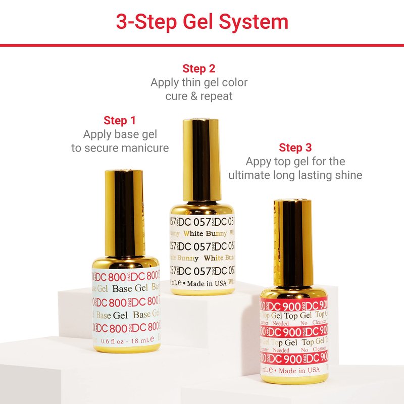 DND DC Gel Polish Set, Sheer Collection, UV/LED Gel Polish and Air Dry Nail Lacquer, Matching Chip-Free Polish Duo, 2439 Milky White, 0.5 Fl Oz