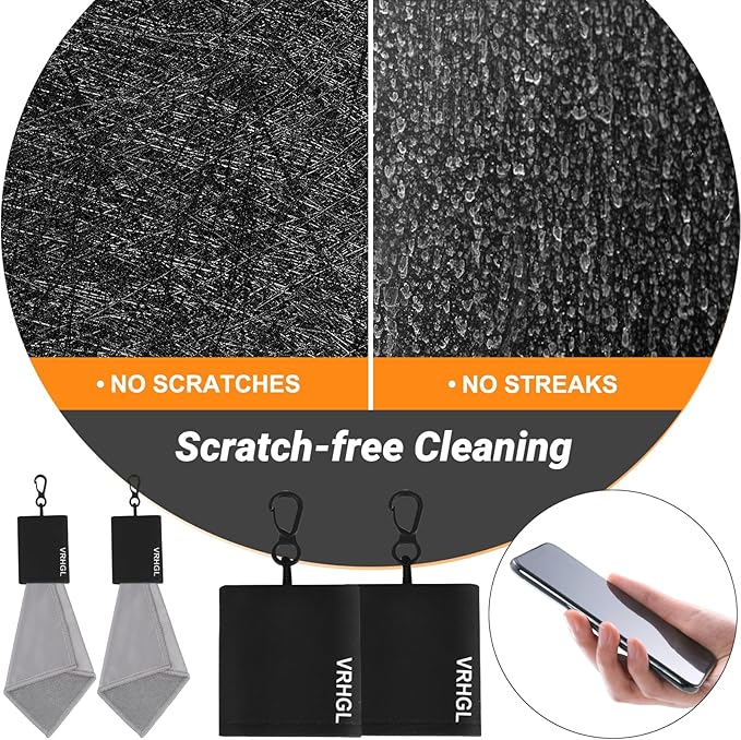 2 Sided Glasses Cleaner & Polishing Cloths,Portable Microfiber Glasses Cleaning Cloth Keychain, Eye Glass Cleaning Cloths with Pouch for Glasses Lenses Screens Cameras iPad iPhone, Mixcolor,4X 6-Inch