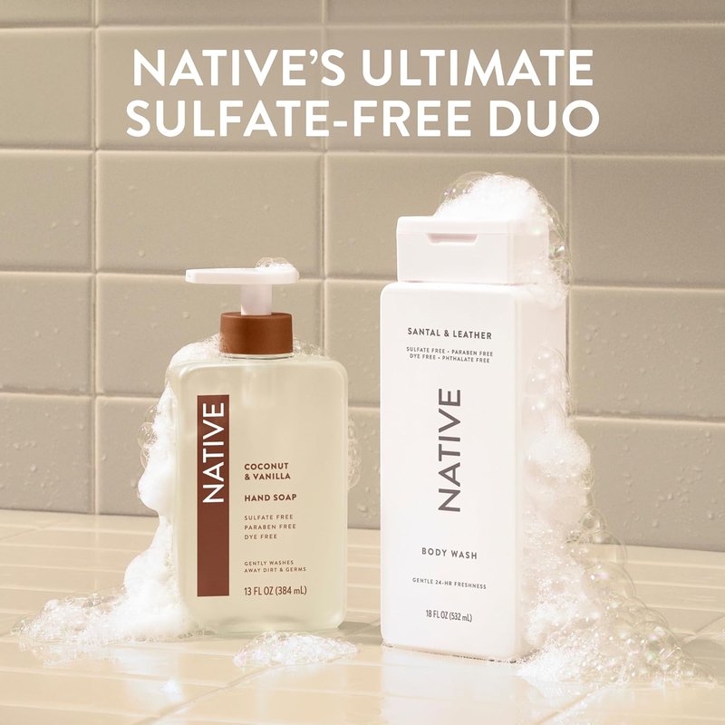 Body Wash for Men & Women - Naturally Derived, Sulfate & Paraben Free | Santal & Leather, 18 oz