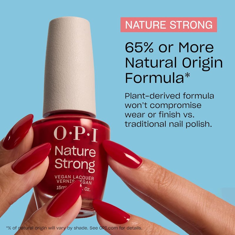 OPI Nature Strong 3-Step Nail Care System - Botanical Base & Top Coat, Vegan Colors | Eco-Friendly, High Shine