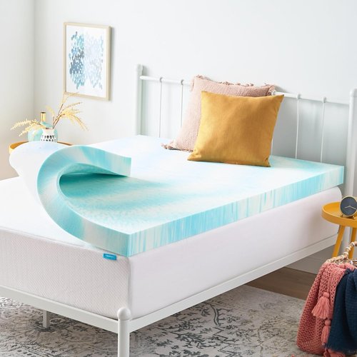 Linenspa 4 Inch Gel Memory Foam Mattress Topper - Twin Size, Cooling & Ventilated - Pressure Relief, CertiPUR Certified