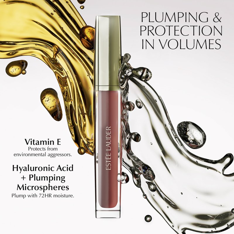 Estée Lauder Glossy Pout Lip Oil | Plumping & Moisturizing with a Sheer Tint | Includes Hyaluronic Acid + Vitamin E, 03 Rose Water
