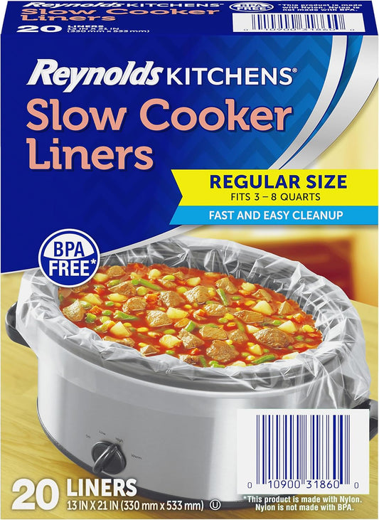 Reynolds Kitchens Slow Cooker Liners - Regular Fit for 3-8 Quarts | 20 Count Pack