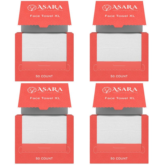 Clean Face Towels Disposable XL Facial Wipes | Add Water As a Makeup Remover | Sensitive Skin Face Towels | Organic Vegan Biodegradable - Clean Daily Towelettes | by Asara (200 Count)