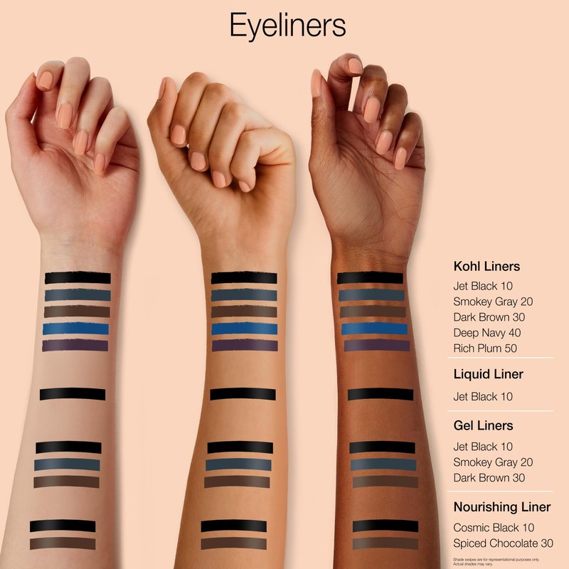 Neutrogena Intense Gel Eyeliner, Eye Makeup with Antioxidant Vitamin E, Bold Precision Eyeliner, Smudge- and Water-Resistant, Dark Brown, 0.004 oz