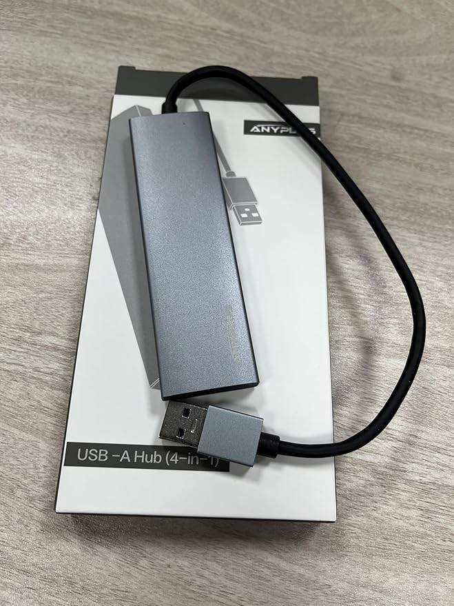 ANYPLUS USB Hub, USB 3.0 Hub Aluminum Alloy Ultra Slim USB Splitter, Portable 4 Port USB Extender, USB Hub for Laptop, PC, MacBook, iMac, Surface Pro, Mac Pro, Flash Drive, XPS 【Grey】