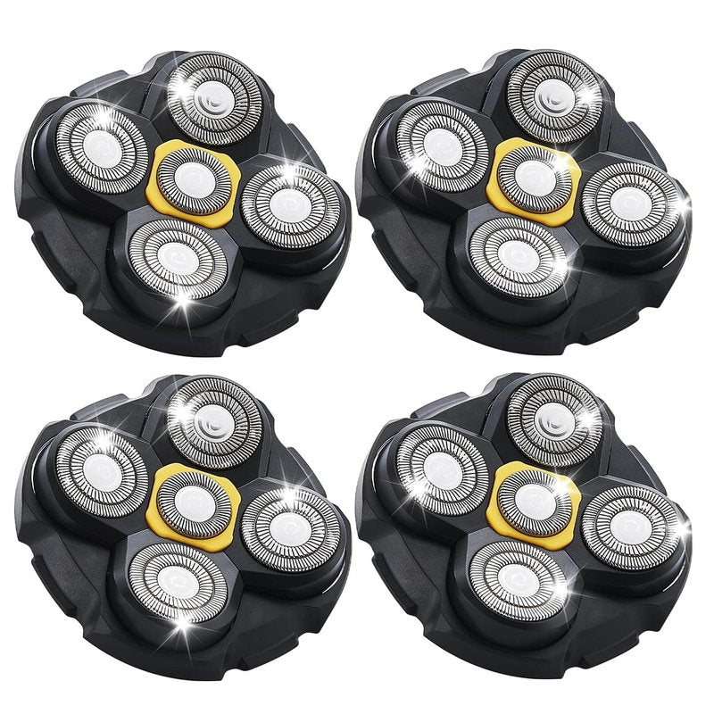 Shaver Replacement Heads Compatible with Microtouch Titanium Head Shaver, for Bald Men 4 Pack