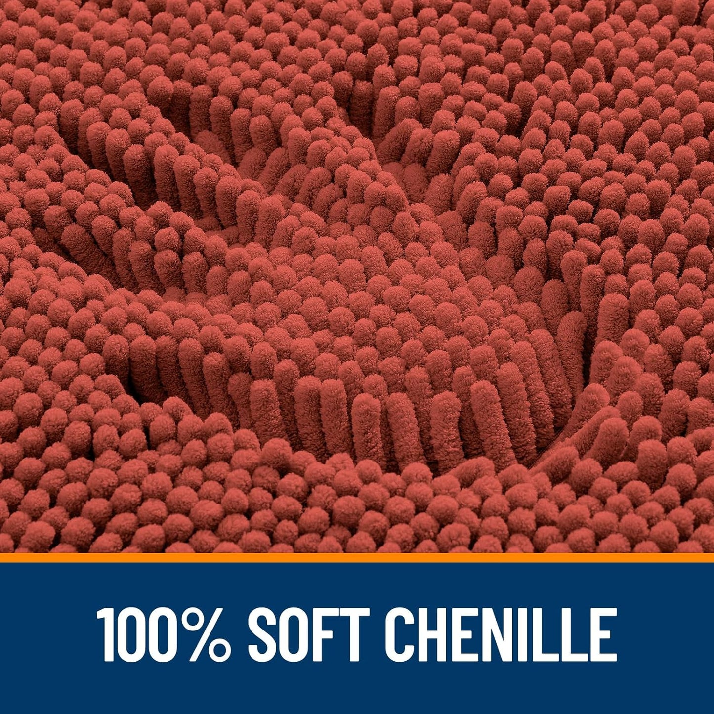 OLANLY Large Bathroom Rugs - Soft Absorbent Chenille Bath Mats | Quick Dry, Machine Washable, Rustic Terracotta 70x46