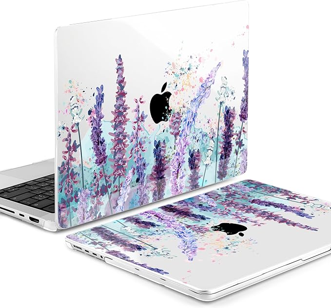 DONGKE Compatible with MacBook Pro 16 Inch Case (2026-2021 Release, M5 M4 M3 M2 M1 Pro/Max Chip), Plastic Hard Shell Cover with Keyboard Cover & Screen Protector for MacBook Pro 16", Lavender Flowers