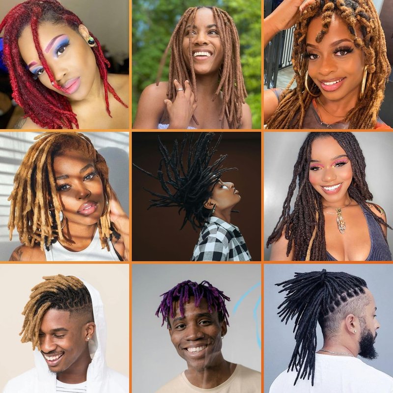 #30 Auburn Brown Loc Extensions Human Hair Dreads Extensions Dreadlock Extensions Human Hair Locs Extensions for Men Women Kids 0.4 cm 6 Inch 30 Strands Real Human Hair Locs Handmade Permanent Locs