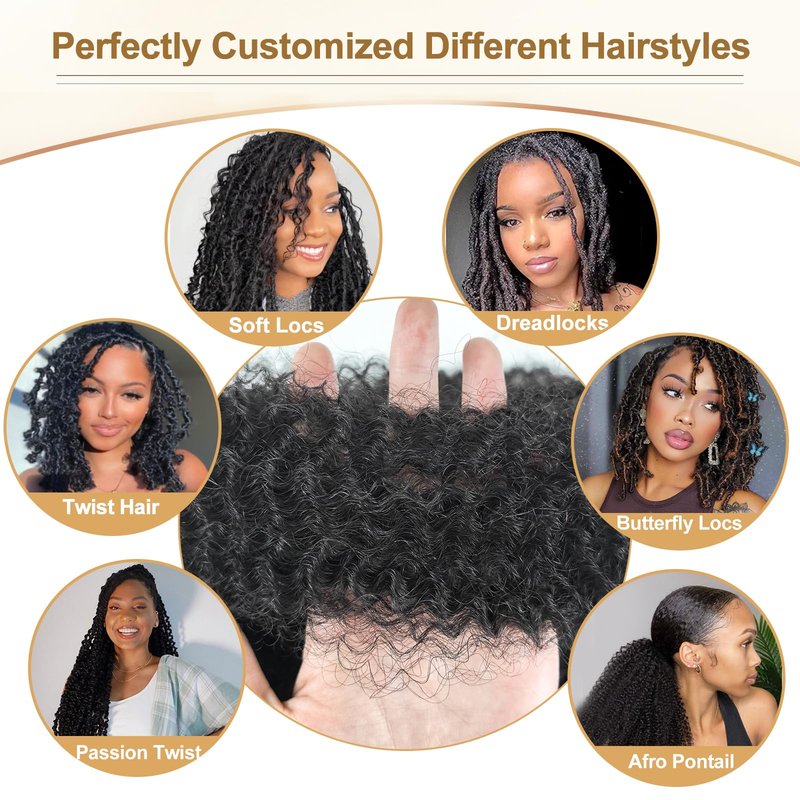 Paraglame Afro Kinky Bulk Human Hair Natural Black Afro Kinky-Curly Human Hair Bulk For Mini Twist Raw Virgin Texture 8 Inch Unprocessed Extension for Braiding(2Bundles, 8 Inch)