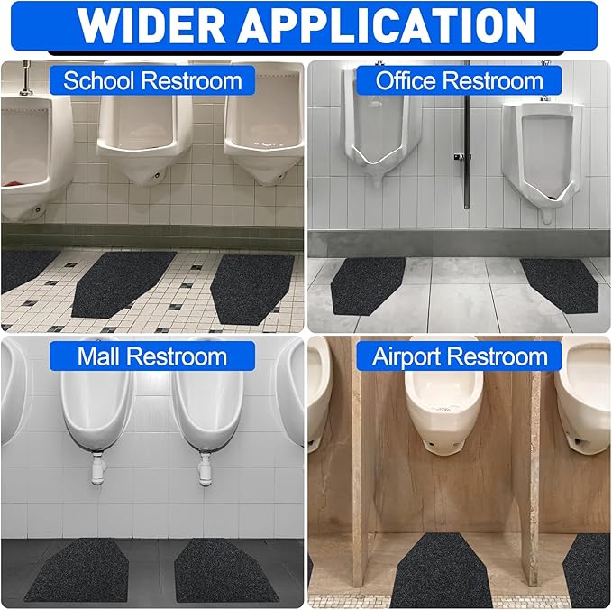 ToLanbbt 8PCS Urinal Mats for Men Bathroom Non-Slip Urinal Floor Mats Water Absorption Urinal Pads for Mens Room Disposable Commercial Toilet Urine Mats for Men’s Bathroom Restroom, Dark Gray