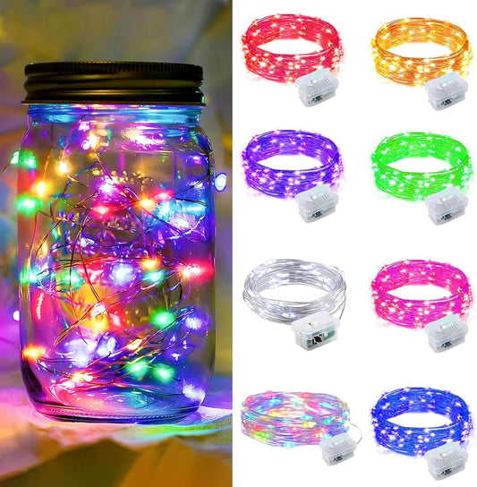Skiennix 8-Pack Fairy Lights - 7Ft 20 LED Twinkle String Lights | Waterproof & Battery Operated for Parties, Weddings, & Holidays