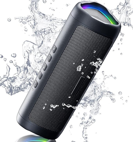 Bluetooth Speaker, 20W HD Sound, Portable Wireless, IPX5 Waterproof, Up to 24H Playtime, TWS Pairing, for Home/Party/Outdoor/Camping/Beach Essentials, Electronic Gadgets, Birthday Gift (Black)
