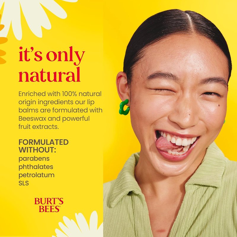 Burt's Bees Lip Balm - Vanilla Bean Lip Moisturizer with Natural Beeswax | 2 Tubes, 0.15 oz Each
