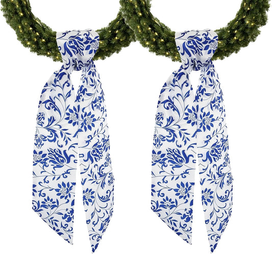 Skiennix Wreath Sash - Elegant Ribbon Decor for Front Door | 2-Piece Set for Weddings & Parties