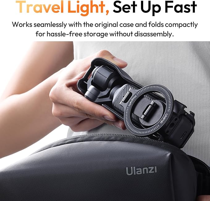 ULANZI PM01 Magnetic Mount Stand Compatible with DJI OSMO Pocket 3/Pocket 4, Aluminium Expansion Camera Holder with Cold Shoe and 1/4'' Mount,181/270/360° Adjustment Magnetic Adapter Xtra Accessories