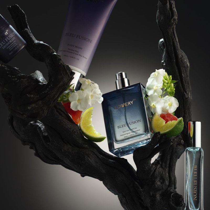 Blue Fusion Perfume for Men, Mens Cologne Set 4 in 1 Perfume Set & Colognes Gift Set - 4 Piece Parfum, Antiperspirant Deodorant Stick, Body Lotion, Cologne - Masculine Birthday Gifts Perfumes for Men