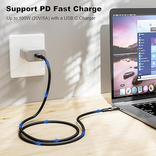 HOTUTUKI usbc to USB c 3.1,USB-c 10gbps Data Transfer Video 4K Monitor Cable 100W High Speed Data Transfer Fast Charging Cord Compatible with Monitor 3.3FT(1m)