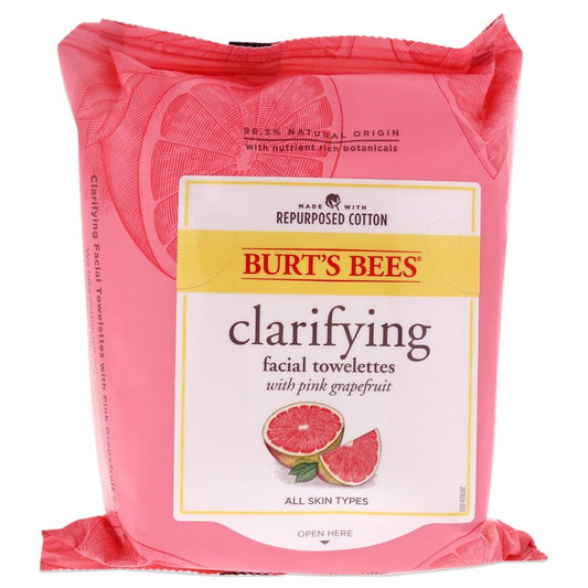 Burt's Bees Facial Cleansing Towelettes for Normal to Oily Skin, Pink Grapefruit, 30 Count