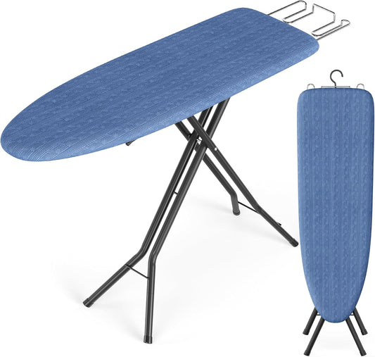 SONGMICS Ironing Board - Height Adjustable Up to 35 Inches | Foldable Design with 4-Layer Cover & Iron Rest - Midnight Blue